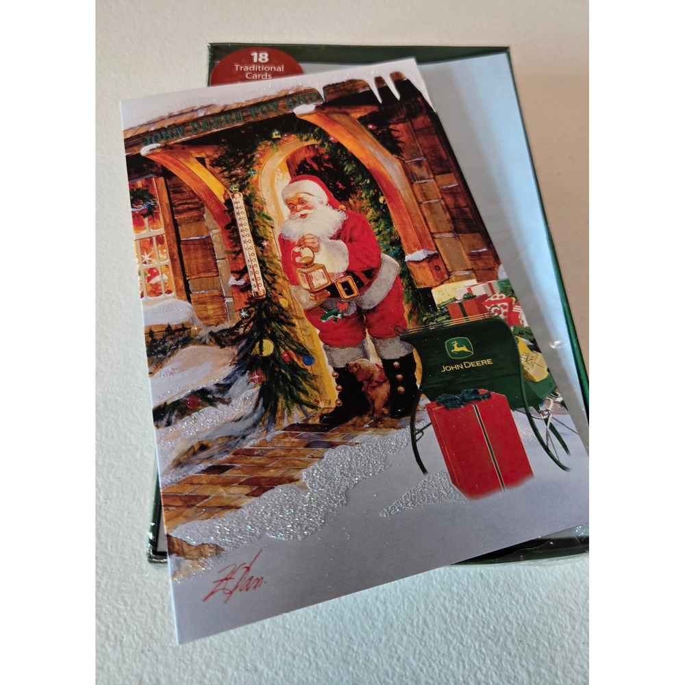 John Deere Donald Zolan Santa Christmas Cards American Greetings Box Set 17/18